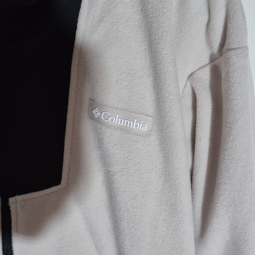 Columbia Womens Beige and Black Fleece 1/2 Zip Pullover - Picture 9 of 12